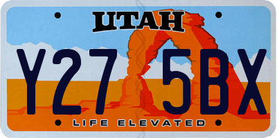 UT license plate Y275BX