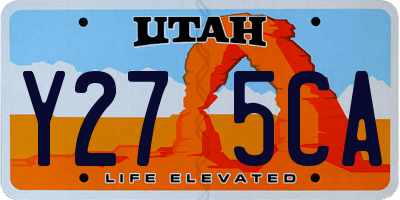 UT license plate Y275CA