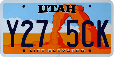 UT license plate Y275CK