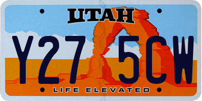 UT license plate Y275CW