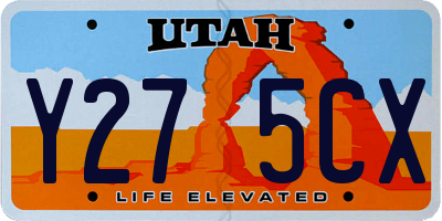 UT license plate Y275CX