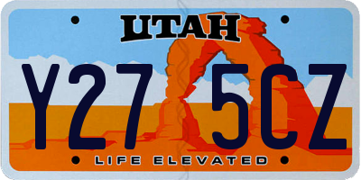 UT license plate Y275CZ