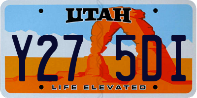 UT license plate Y275DI