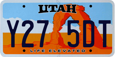UT license plate Y275DT