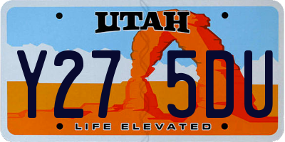 UT license plate Y275DU
