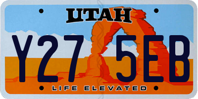 UT license plate Y275EB