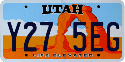 UT license plate Y275EG