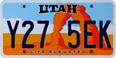 UT license plate Y275EK
