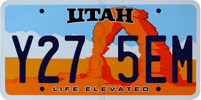 UT license plate Y275EM