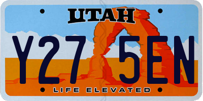 UT license plate Y275EN