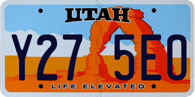 UT license plate Y275EO