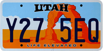 UT license plate Y275EQ