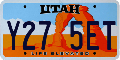 UT license plate Y275ET