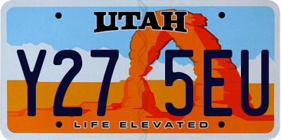 UT license plate Y275EU