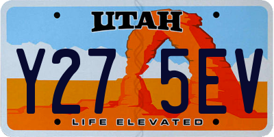UT license plate Y275EV