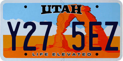 UT license plate Y275EZ