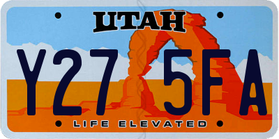 UT license plate Y275FA