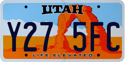 UT license plate Y275FC