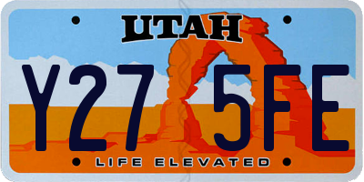 UT license plate Y275FE