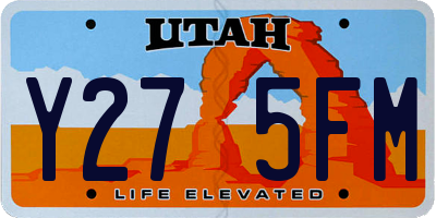 UT license plate Y275FM