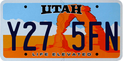 UT license plate Y275FN
