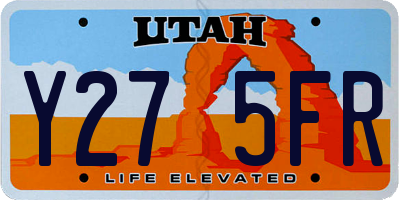 UT license plate Y275FR