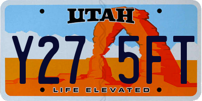 UT license plate Y275FT