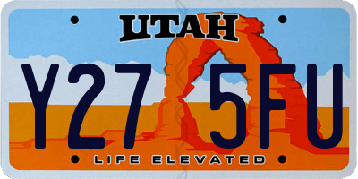 UT license plate Y275FU
