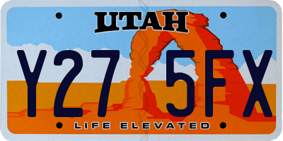 UT license plate Y275FX