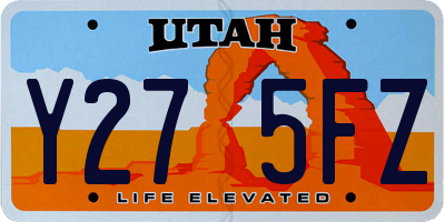 UT license plate Y275FZ
