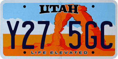 UT license plate Y275GC