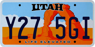 UT license plate Y275GI