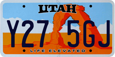 UT license plate Y275GJ