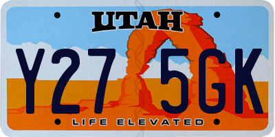 UT license plate Y275GK