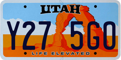 UT license plate Y275GO