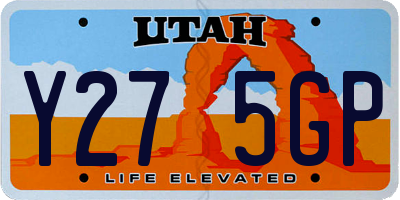 UT license plate Y275GP
