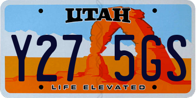 UT license plate Y275GS