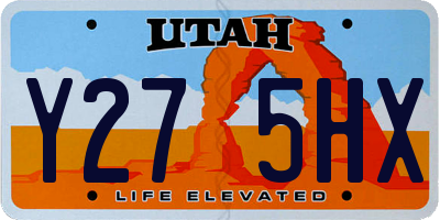 UT license plate Y275HX