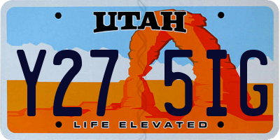 UT license plate Y275IG