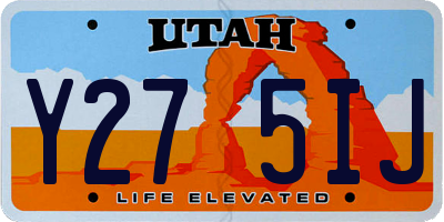 UT license plate Y275IJ