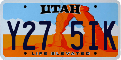 UT license plate Y275IK