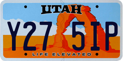 UT license plate Y275IP