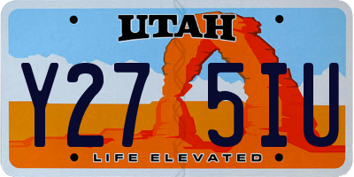 UT license plate Y275IU