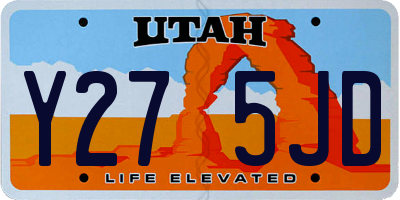 UT license plate Y275JD