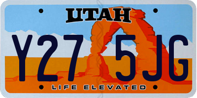 UT license plate Y275JG