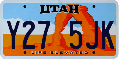UT license plate Y275JK