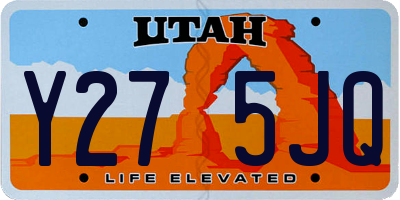 UT license plate Y275JQ
