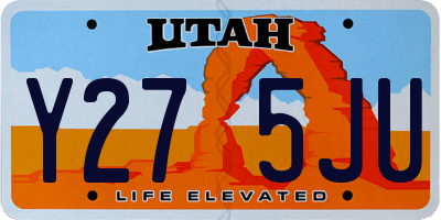 UT license plate Y275JU