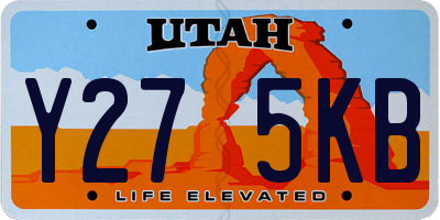 UT license plate Y275KB