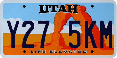 UT license plate Y275KM